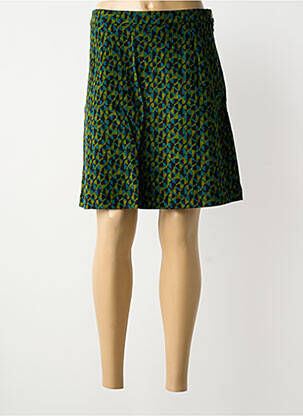 Jupe courte coupe droite vert PRINCESSE NOMADE femme