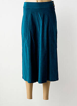 Jupe mi-longue fermeture zip latéral bleu PRINCESSE NOMADE femme