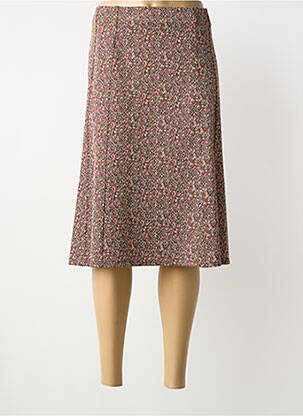 Jupe mi-longue coupe droite rouge GEVANA femme