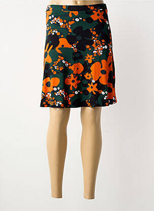 Jupe mi-longue coupe droite vert PRINCESSE NOMADE femme