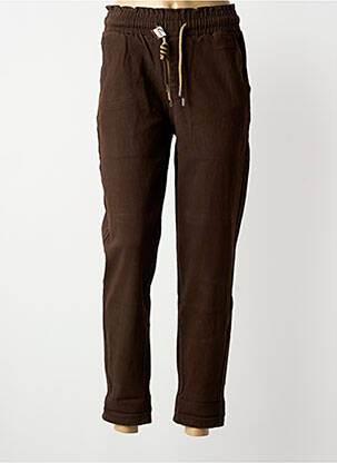 Pantalon 7/8 stretch taille normale marron NINA CARTER femme