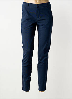 Pantalon slim tissage popeline taille normale bleu FRANSA femme