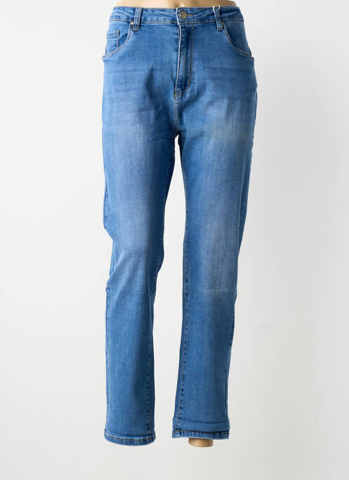 Jeans coupe droite stretch taille normale bleu NINA CARTER femme