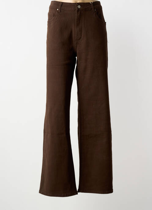 Jeans coupe large stretch taille normale marron NINA CARTER femme