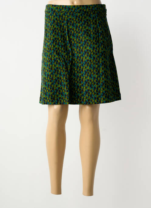 Jupe courte coupe droite vert PRINCESSE NOMADE femme