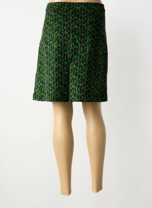 Jupe courte coupe droite vert PRINCESSE NOMADE femme