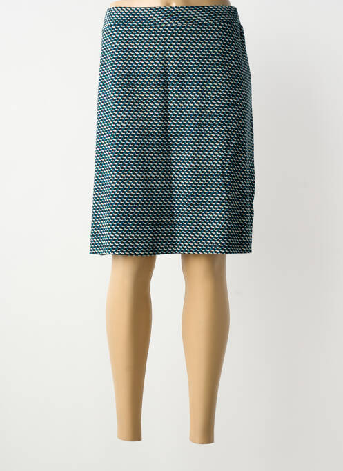 Jupe mi-longue coupe droite bleu PRINCESSE NOMADE femme