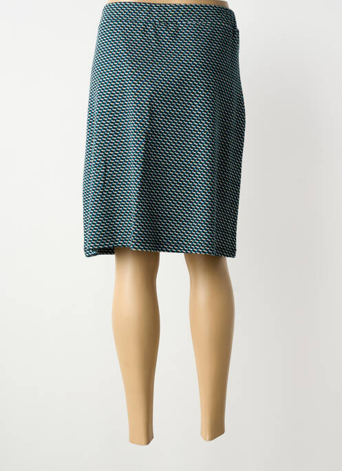 Jupe mi-longue coupe droite bleu PRINCESSE NOMADE femme