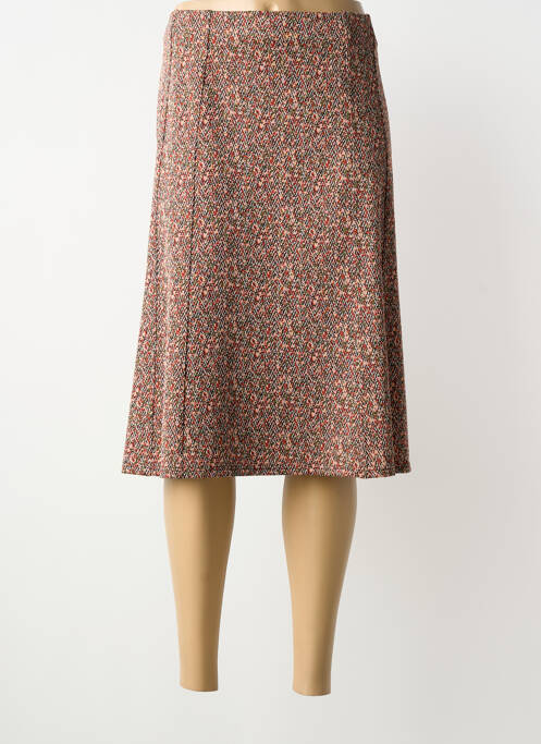 Jupe mi-longue coupe droite rouge GEVANA femme