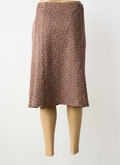 Jupe mi-longue coupe droite rouge GEVANA femme