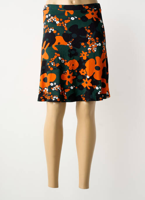 Jupe mi-longue coupe droite vert PRINCESSE NOMADE femme