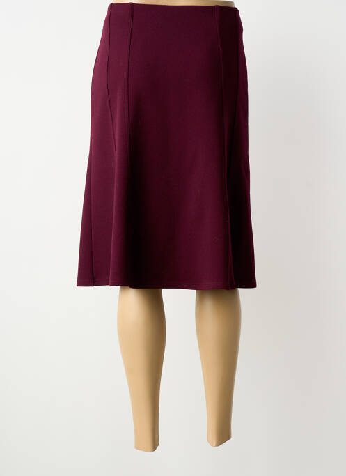 Jupe mi-longue coupe droite violet GEVANA femme