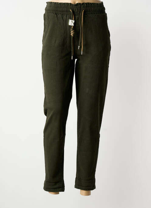 Pantalon 7/8 stretch taille normale vert NINA CARTER femme