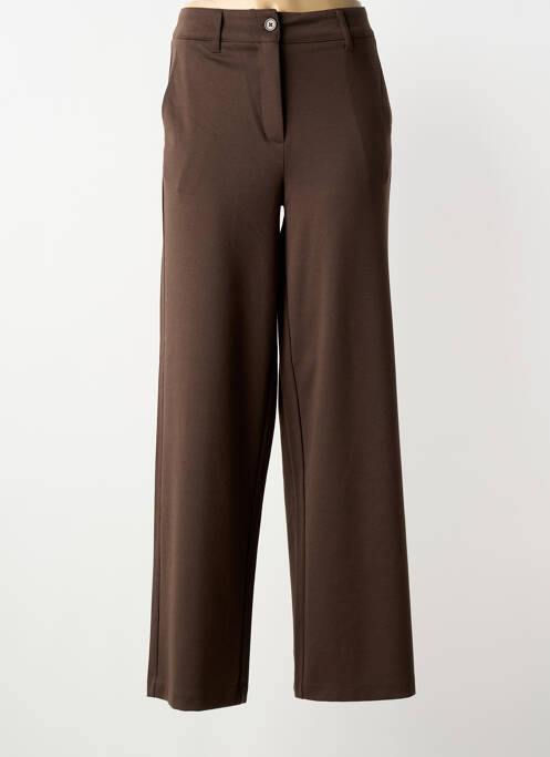 Pantalon large fermeture zippée sous rabat boutonné taille normale marron SOYACONCEPT femme