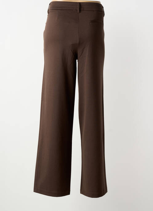 Pantalon large fermeture zippée sous rabat boutonné taille normale marron SOYACONCEPT femme