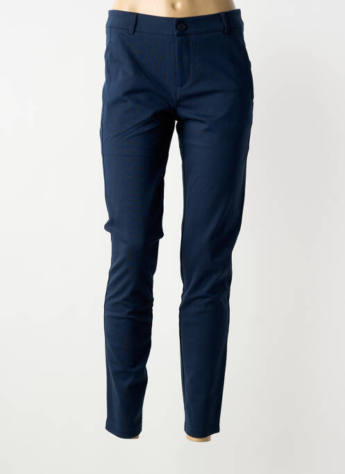 Pantalon slim tissage popeline taille normale bleu FRANSA femme