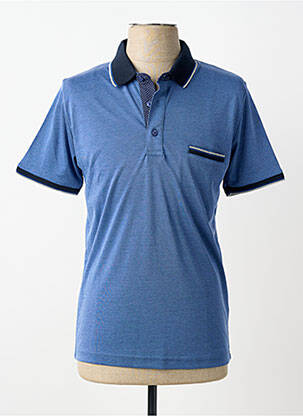 Polo stretch manches courtes bleu CAP 10 TEN homme