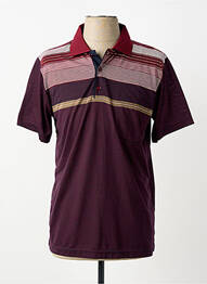 Polo imprimé rayures manches courtes rouge CAP 10 TEN homme