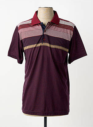 Polo imprimé rayures manches courtes rouge CAP 10 TEN homme