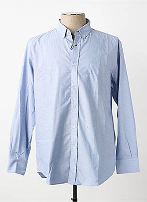 Chemise manches longues coupe droite bleu BELLONI homme