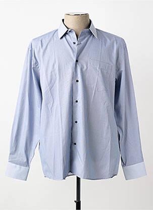 Chemise manches longues coupe droite bleu CAP 10 TEN homme