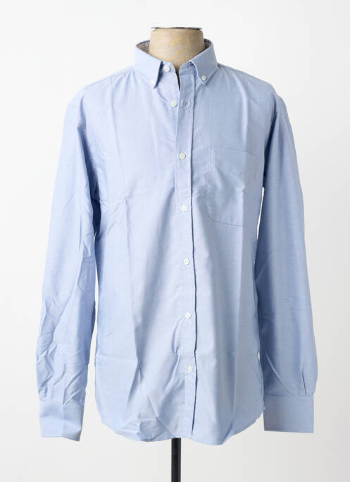 Chemise manches longues coupe cintrée bleu BELLONI homme