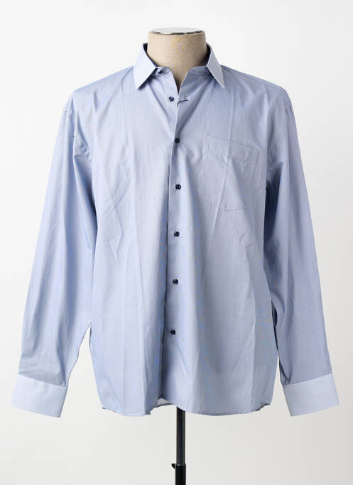 Chemise manches longues coupe droite bleu CAP 10 TEN homme