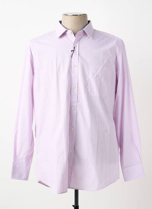 Chemise manches longues imprimé rayures rose BELLONI homme
