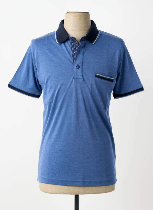 Polo stretch manches courtes bleu CAP 10 TEN homme