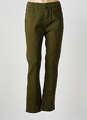 Jeans coupe droite stretch taille normale vert B.S JEANS femme