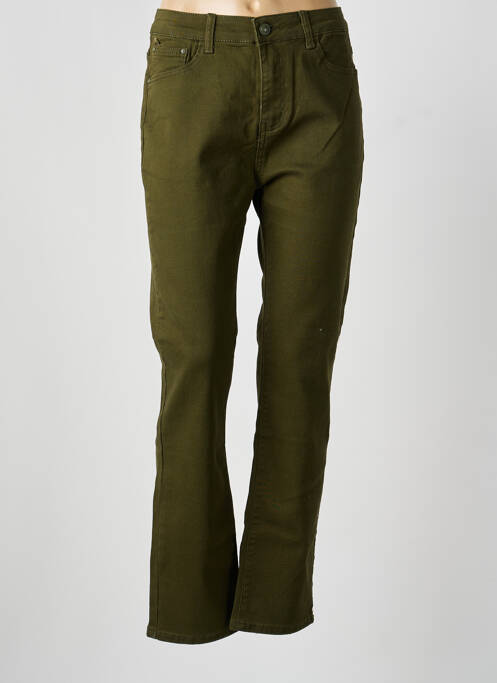 Jeans coupe droite stretch taille normale vert B.S JEANS femme