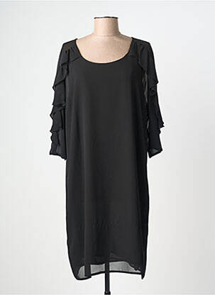 Robe mi-longue manches 3/4 manches 3/4 noir ZEPELINE femme