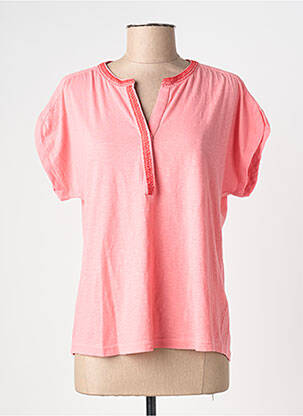 T-shirt coupe droite manches courtes rose INDI & COLD femme