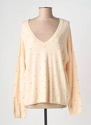 Pull col v manches longues beige INDI & COLD femme