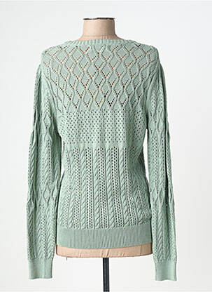 Pull maille ajourée manches longues vert INDI & COLD femme