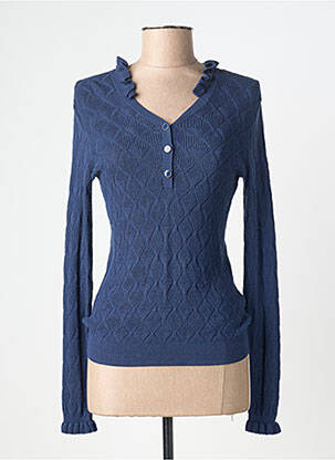 Pull col v manches longues bleu I.CODE (By IKKS) femme