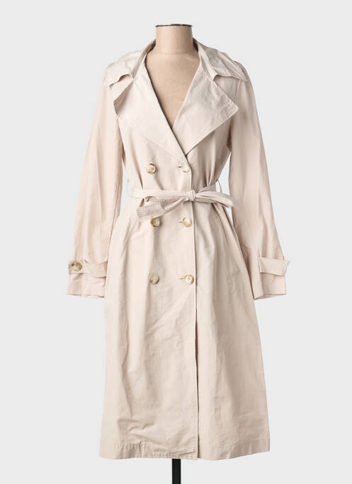 Trench tissage popeline sans capuche beige NINATI femme
