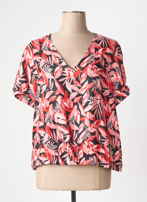Blouse imprimé fleurs manches courtes rose I.CODE (By IKKS) femme