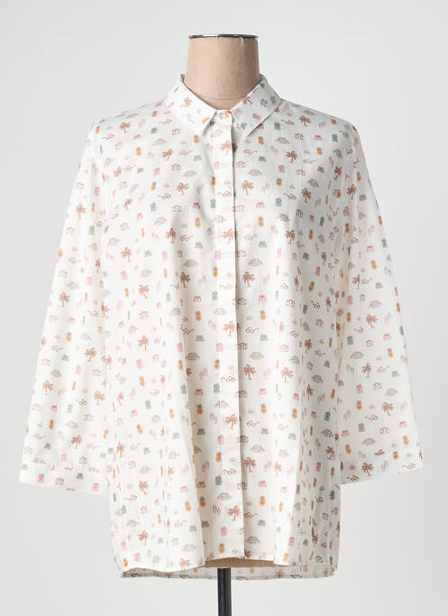 Chemisier imprimé fantaisie manches 3/4 beige LE BOUDOIR D'EDOUARD femme