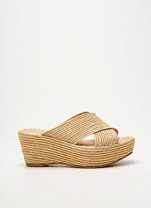 Sandales/nu pieds talon compensé talon de 7 à 9cm beige NIMAL femme