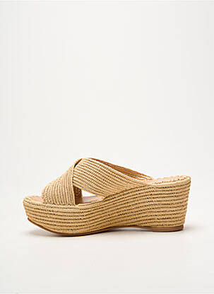 Sandales/nu pieds talon compensé talon de 7 à 9cm beige NIMAL femme