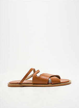Mules/sabots chiquet talon plat jusqu'à 3cm marron VANESSA WU femme