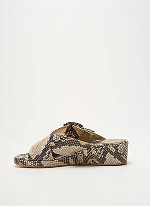 Mules/sabots tissage satiné talon de 4 à 6cm beige NIMAL femme