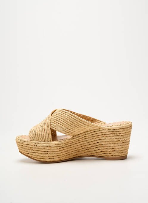 Sandales/nu pieds talon compensé talon de 7 à 9cm beige NIMAL femme