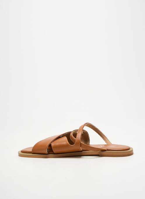 Mules/sabots chiquet talon plat jusqu'à 3cm marron VANESSA WU femme