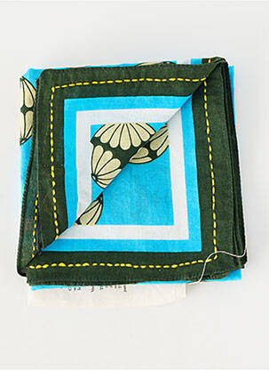 Foulard tissage popeline vert STORIATIPIC femme