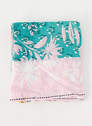 Foulard tissage popeline rose STORIATIPIC femme