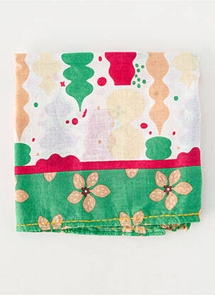 Foulard tissage popeline vert STORIATIPIC femme