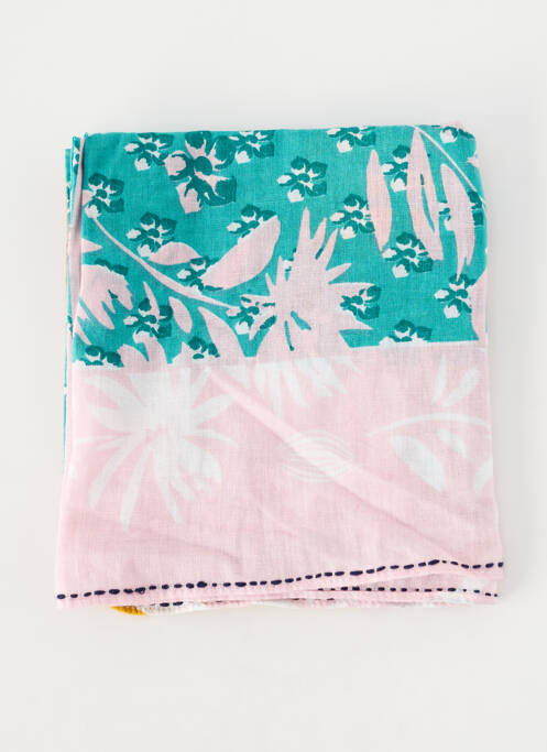 Foulard tissage popeline rose STORIATIPIC femme