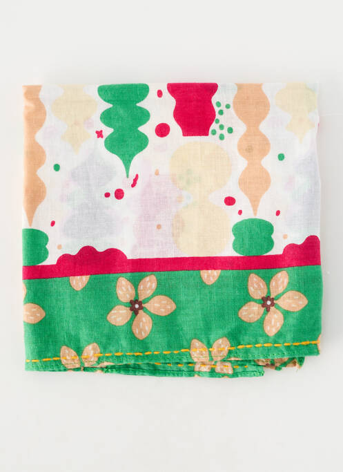 Foulard tissage popeline vert STORIATIPIC femme